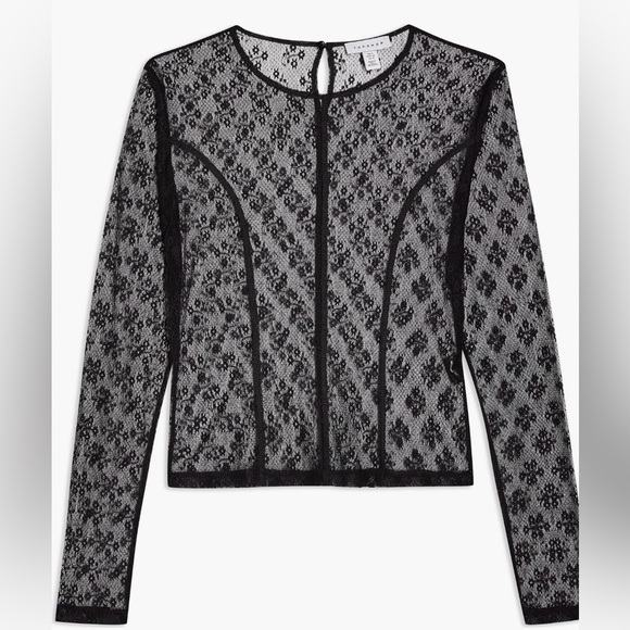 Topshop Tops - TopShop Black Lace Top - size 10 (M)